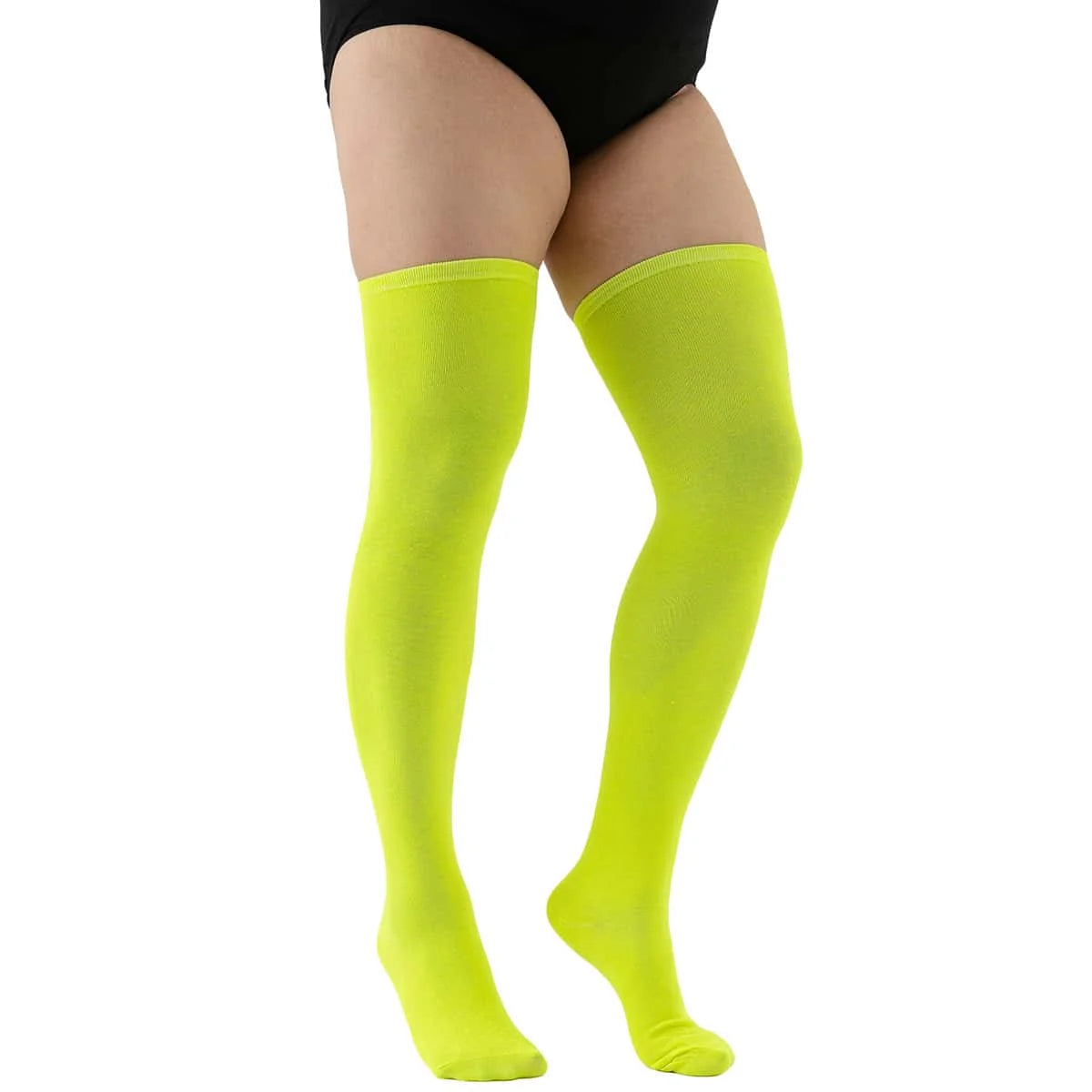 Oversized Women’s Leg Warmers - Thigh-High Over-Knee Socks in White or Black, Plus Size 3XL–5XL