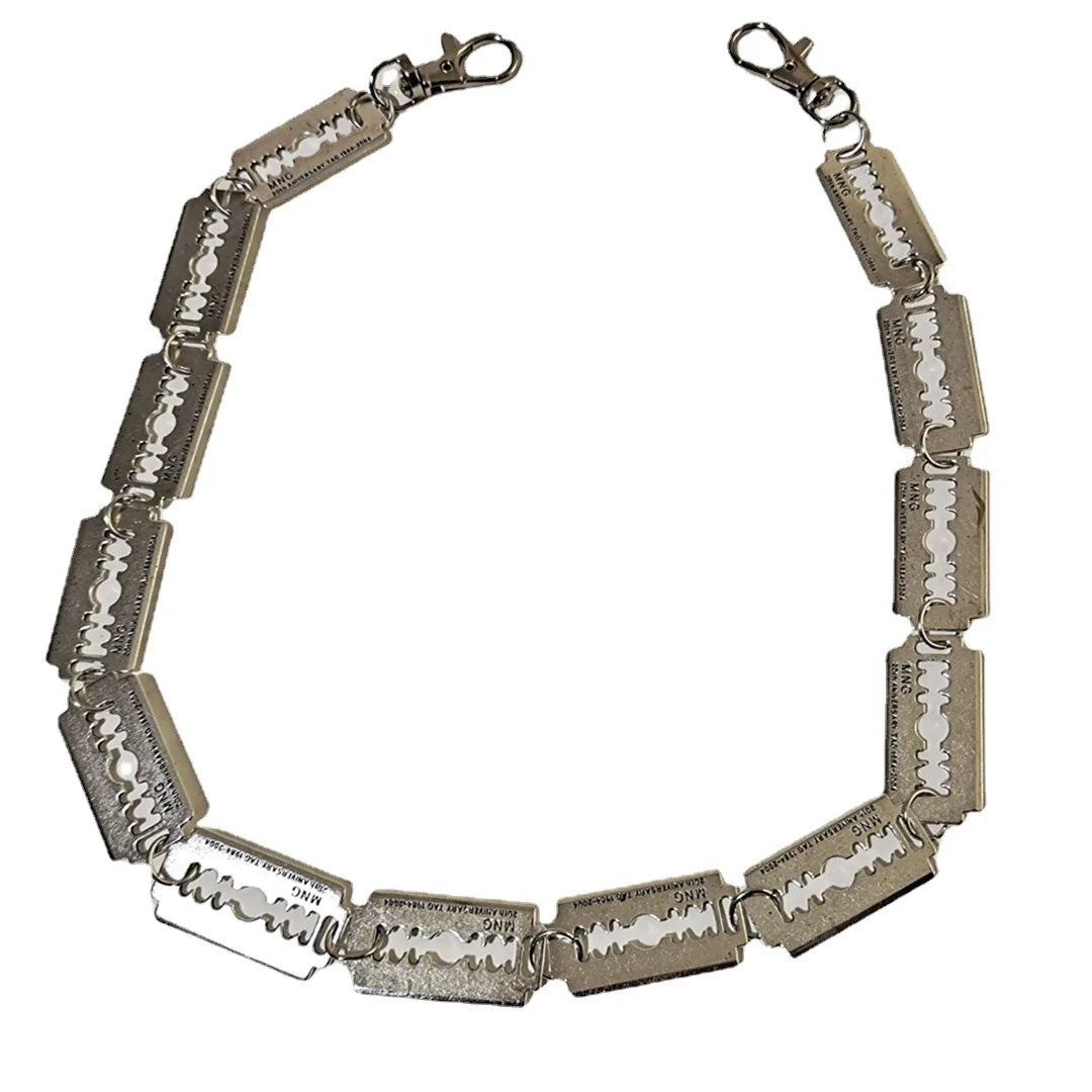 New Personalized Punk Metal Blade Belt Chain – Cool Street Trend Waist Chain for Men & Women