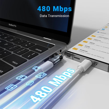 AUFU PD240W USB-C OTG Adapter - 540° Rotating 5A Fast Charging Converter for iPhone, MacBook, Samsung & Xiaomi