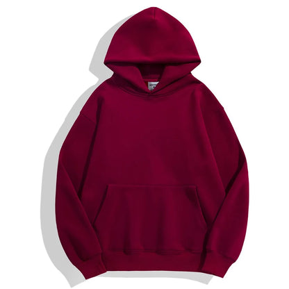 480gsm Heavyweight Cotton Fleece Hoodie – Unisex Plus Velvet Thick Pullover Sweatshirt with Hood