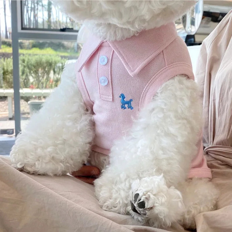 Pet Dog Polo Shirt - Soft Breathable Puppy Vest Clothes for Small and Medium Dogs