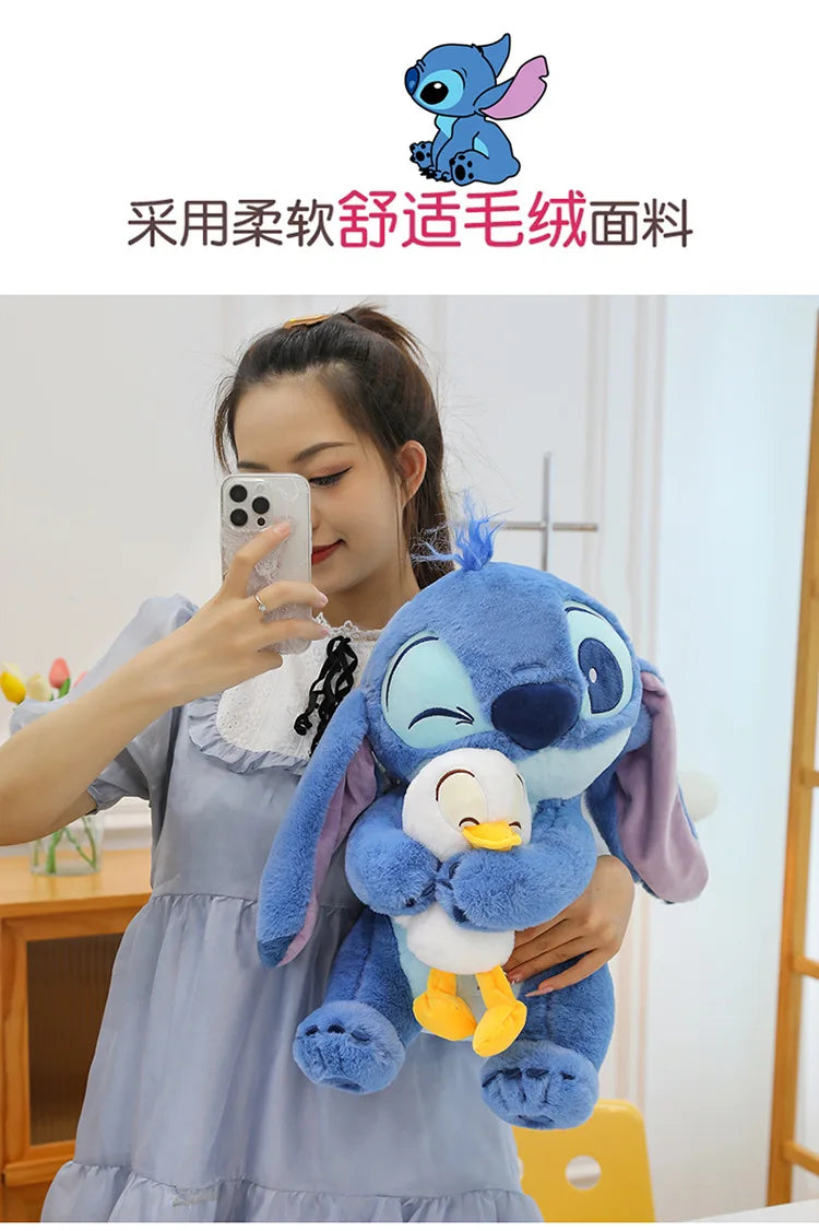 Disney Stitch Plush Doll - Lilo and Stitch Cute Duck Version, Kawaii Stuffed Toy for Christmas and Birthday Gifts