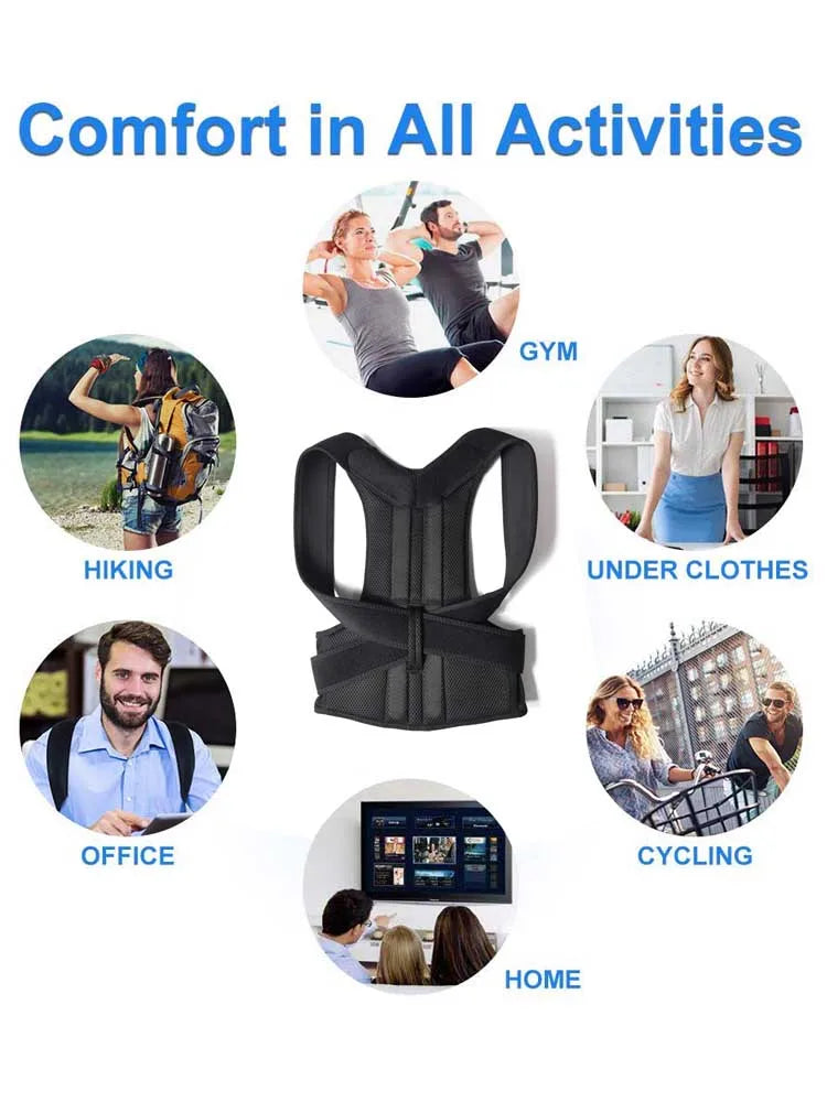 Alloy Bar Posture Corrector – Scoliosis Back Brace Spine Corset with Shoulder Therapy Support, Orthopedic Posture Correction Belt