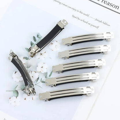 10pcs French Spring Hair Clips — Thickened Anti-Slip Barrette Blank Base for DIY Hairpins & Jewelry Making Accessories