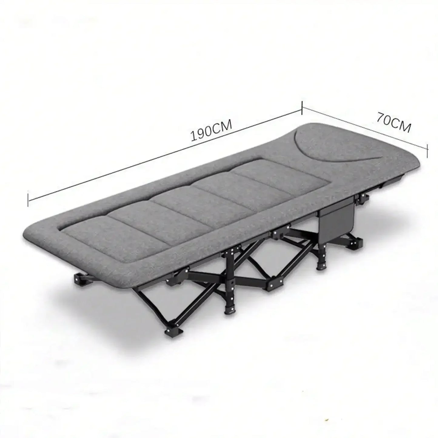 Premium Portable Folding Camping Cot with Thick Pad – Heavy Duty Adult Travel Bed with Side Pockets for Hiking & Outdoor Use