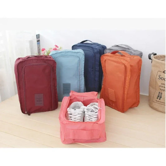 Breathable Sneaker Travel Bag - Waterproof Foldable Shoe Organizer with Separate Pocket for Home and Travel Storage