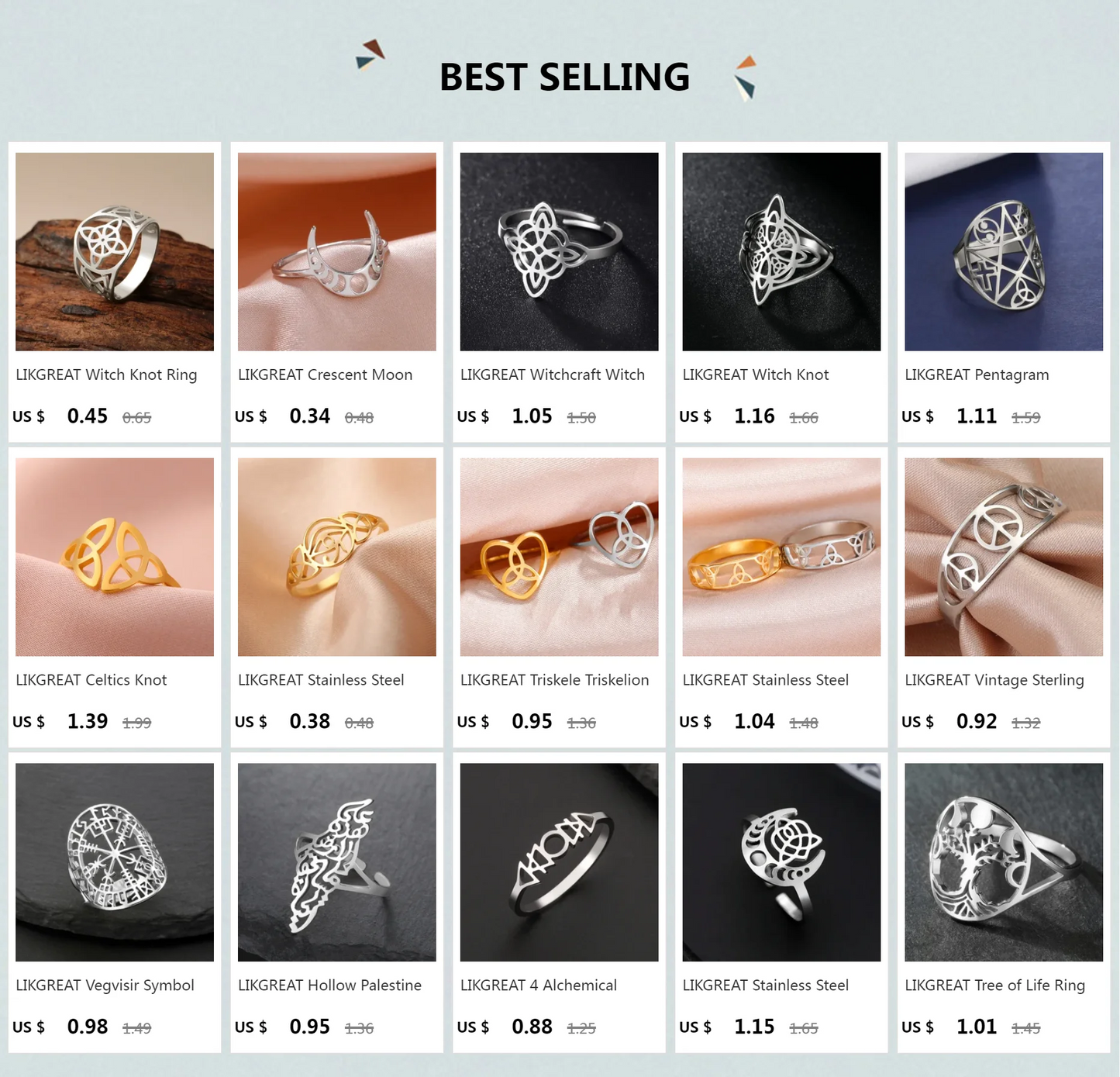 Witch Knot Stainless Steel Ring – Wiccan Celtic Knot Amulet, Good Luck & Protection Jewelry for Men & Women