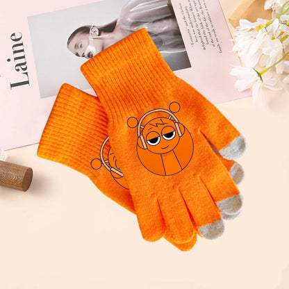 Sprunki Knitted Gloves for Kids - Cute Cartoon Touchscreen Winter Warm Mittens for Boys & Girls
