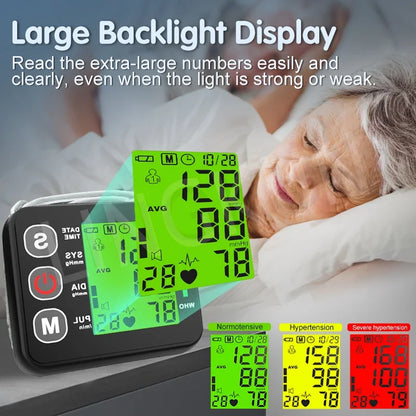 English Voice Digital Wrist Blood Pressure Monitor – High-Accuracy Electronic Sphygmomanometer Tonometer