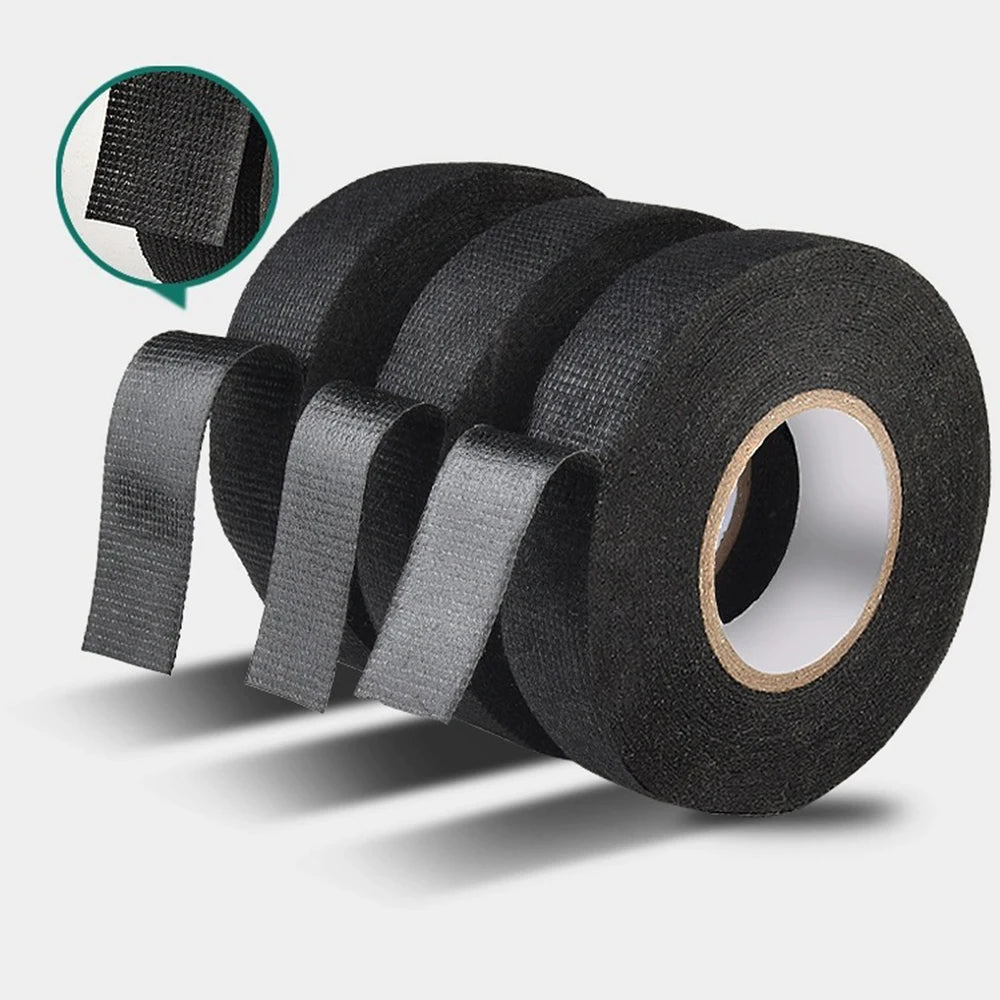 Electrical Tape - Heat-Resistant Harness Bundle Insulation, Fabric Cloth Wrap, Waterproof Cable Organizer, Adhesive Tapes for Auto Wiring