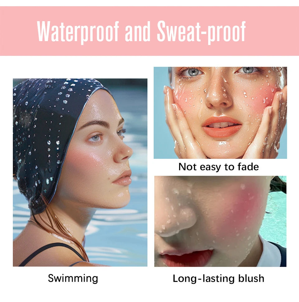 Professional Makeup Powder Blush - 12HR Wear, Vegan Formula, Pink Cream Blusher Palette for Face Cosmetics