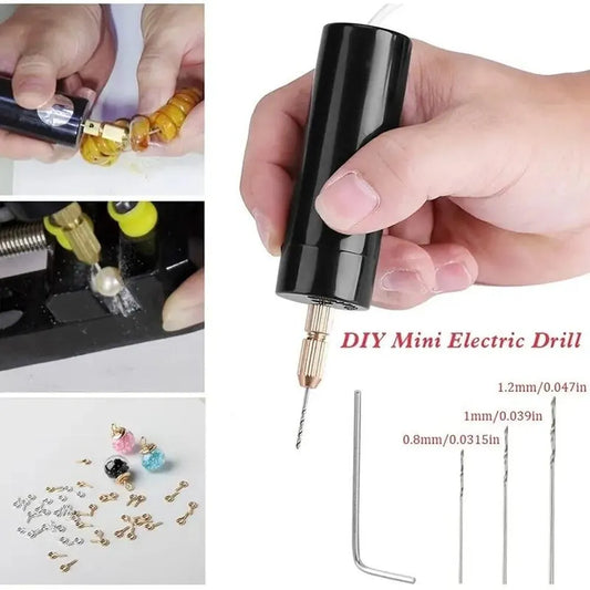 Handheld Mini Electric Drill: USB Electric Drill Tools for Epoxy Resin Jewelry Making and Wood Craft Engraving - DIY Pen Tool