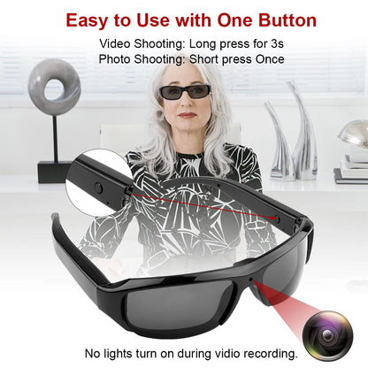 1080P HD Mini Glasses Camera - Wearable Video Recorder for Outdoor Sports & Hands-Free Recording