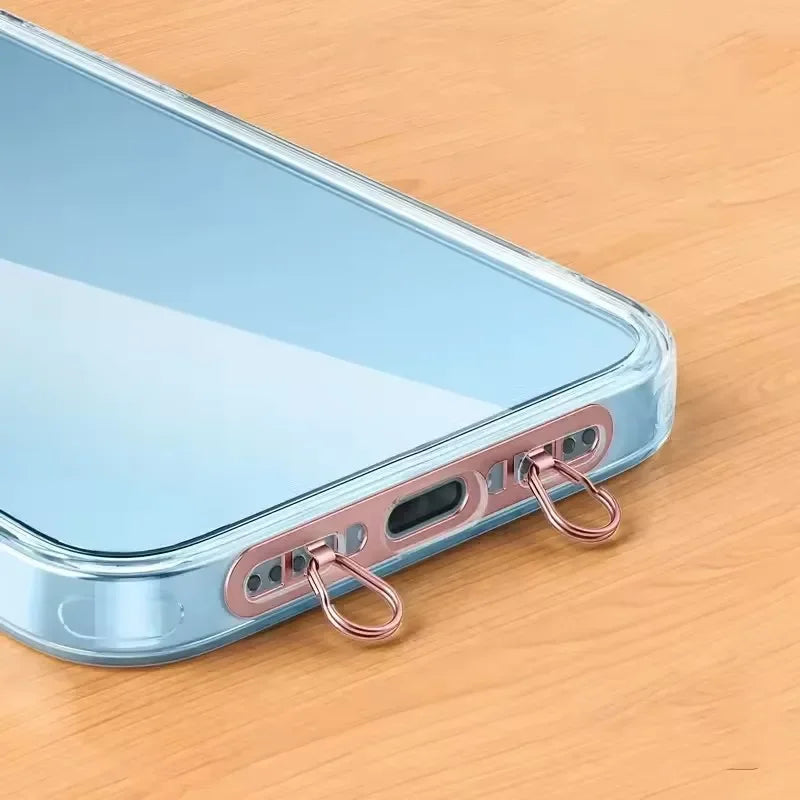 Ultra-Thin Stainless Steel Phone Lanyard Gasket Patch – Metal Hanging Cord Clip Connector for Cellphone Safety Accessories