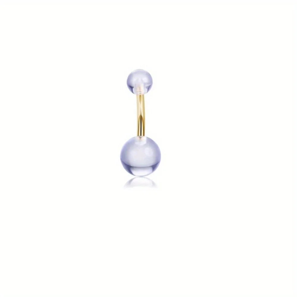 Drperfect 14G Belly Button Ring - Surgical Steel Short Navel Piercing Jewelry Pack for Women