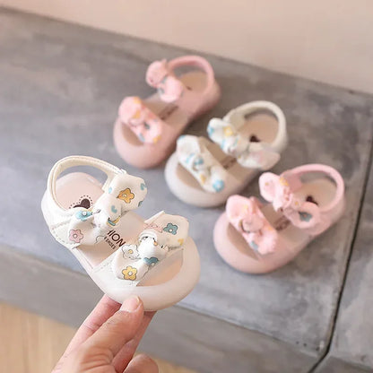 Summer Baby Girl Sandals - Cute Bow Soft Sole First Walker Princess Shoes