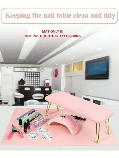 Portable Nail Art Armrest Mat - 1/2PCS Foldable Soft Microfiber Leather Table Pad for Nail Salons