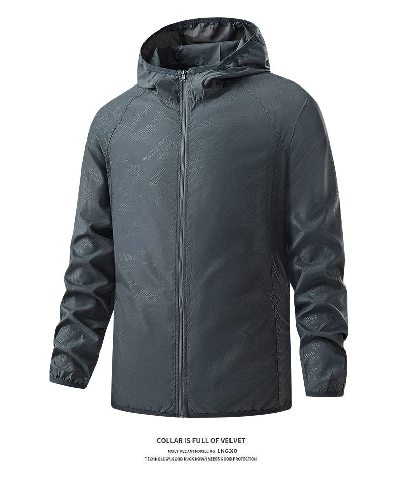 LNGXO Waterproof Hiking Jackets for Men & Women – Sun Protection Windbreaker, Camping, Climbing, and Outdoor Rain Coat, Unisex Portable Gear