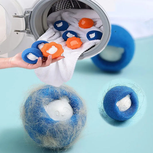 Pet Hair Remover Ball - Reusable Laundry Washing Machine Filter for Cat Hair & Fur - 1-5pcs
