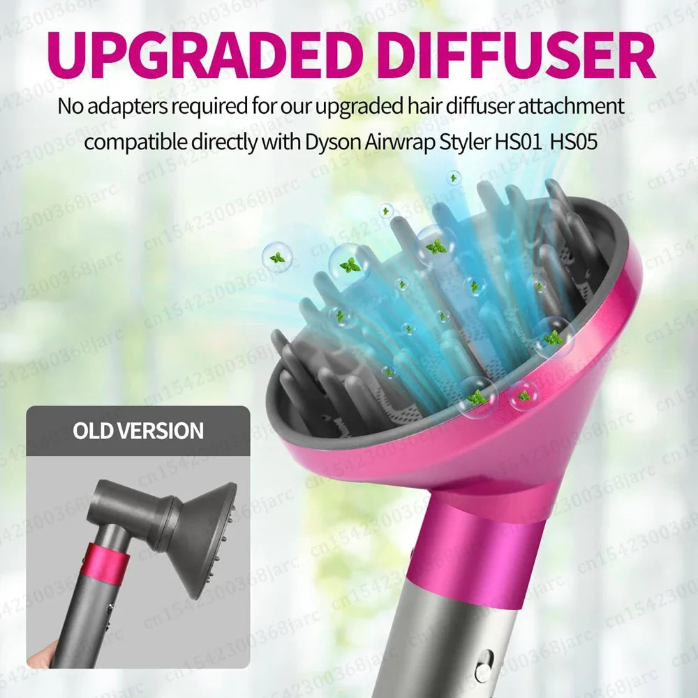 Hair Styler Nozzle for Dyson Airwrap HS01/HS05 & Sencicimen X9 – Multi Hair Curler & Smoothing Brush Attachment