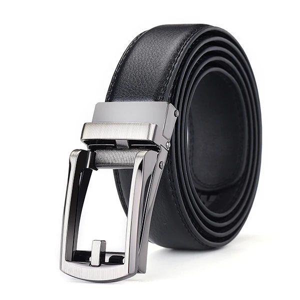 Men’s Top Quality Cowhide Leather Belt – Automatic Alloy Buckle Belt for Men