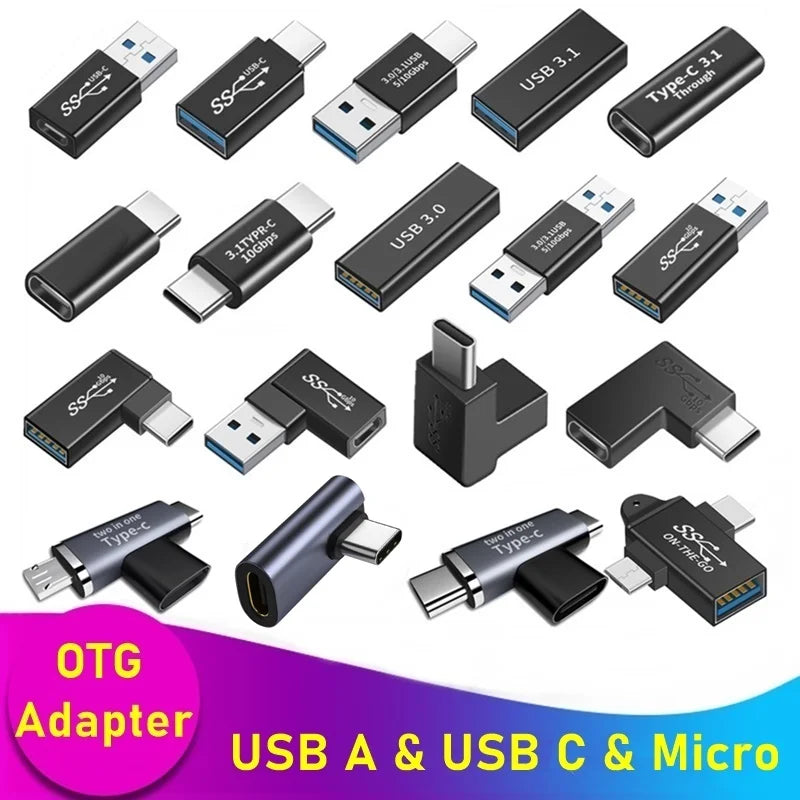 Universal OTG Type C Adapter - USB-C Male to Micro USB Female Converter for MacBook, Samsung Note 20 Ultra, Huawei