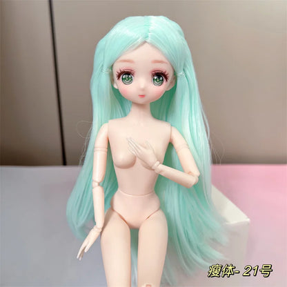 30cm Anime-Style 1/6 BJD Doll — 26-Joint Movable Skin Doll for DIY Dress-Up, Girls Toys & Gifts