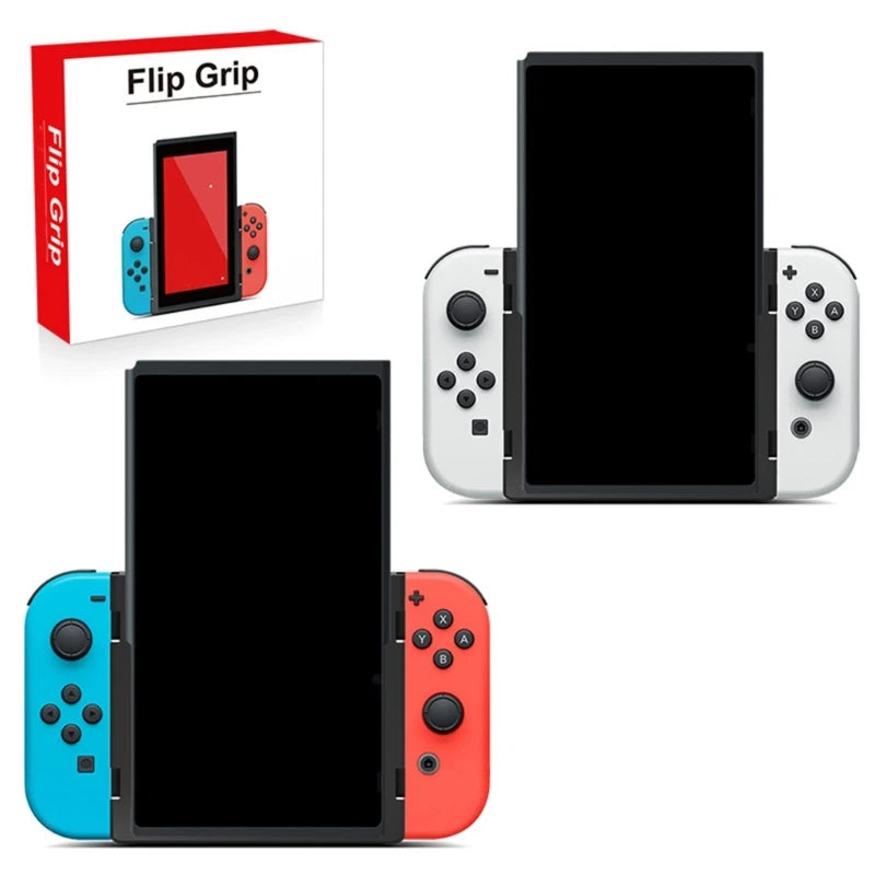 Portrait Mode Flip Grip for Nintendo Switch & Switch OLED – Handheld Gaming Console Accessory with Portable Vertical Orientation