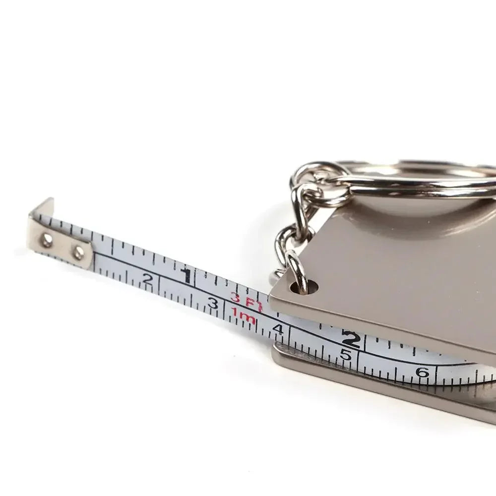 Metal Tape Measure Keychain | Stainless Steel Retractable Ruler Key Ring | Practical Small Measuring Tool