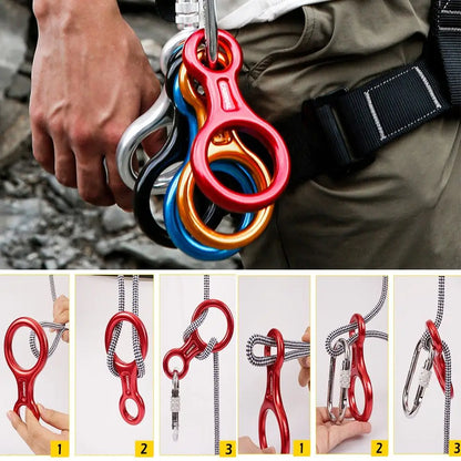 35KN Rock Climbing Descender – Figure 8 Rope Device for Downhill & Climbing Gear Equipment