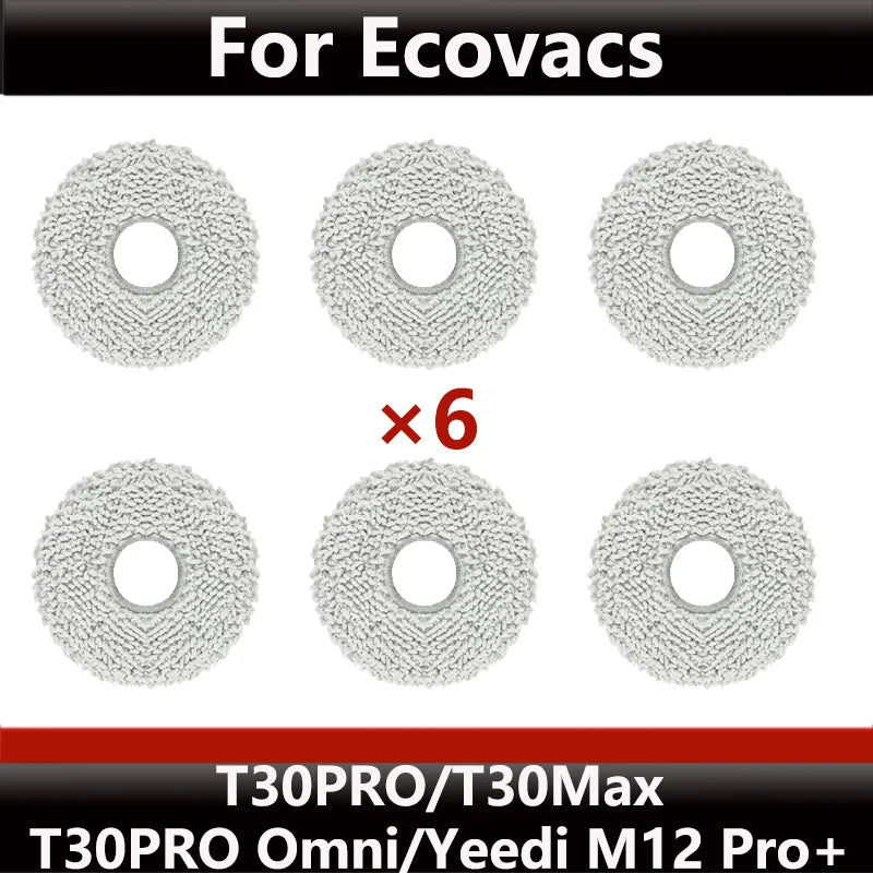 ECOVACS T30S PRO/T30 PRO OMNI & YEEDI M12 Pro+ Robot Vacuum Replacement Parts – Dust Bag, Main & Side Brush, Filter, Mop Accessories