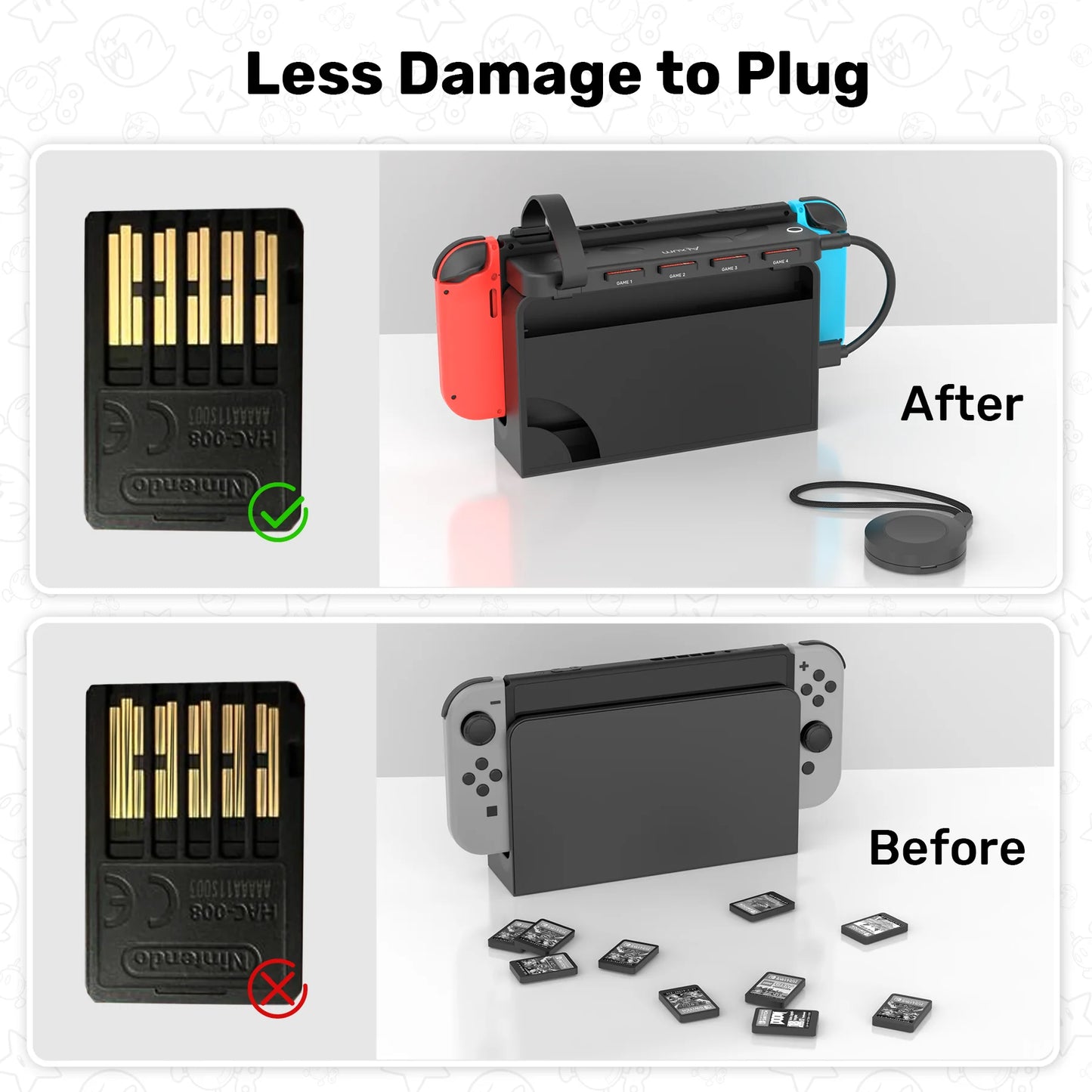 Unitek Game Card Switcher for Nintendo Switch OLED — Multi-Game Card Reader with Wireless Remote Control Accessory