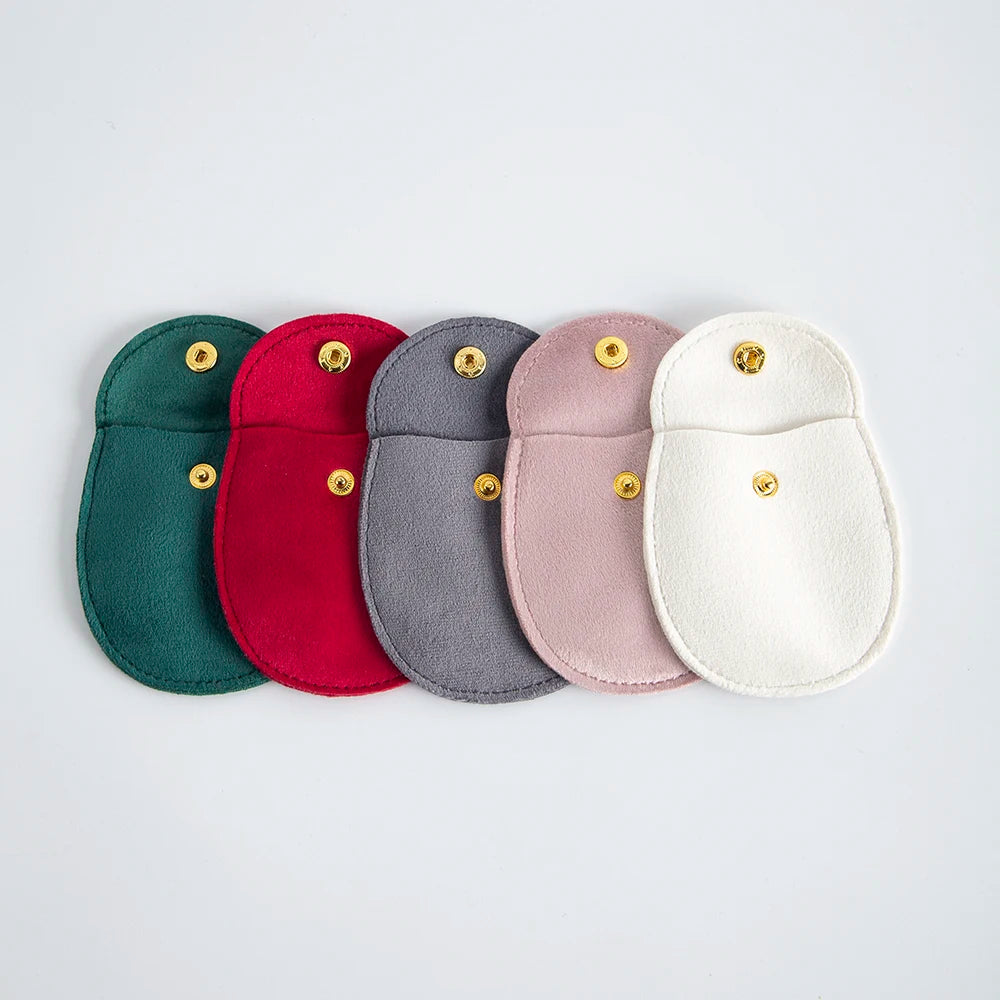10-Pack Velvet Jewelry Snap Pouches – Gift Packaging Bags for Earrings, Necklaces, Travel & Weddings