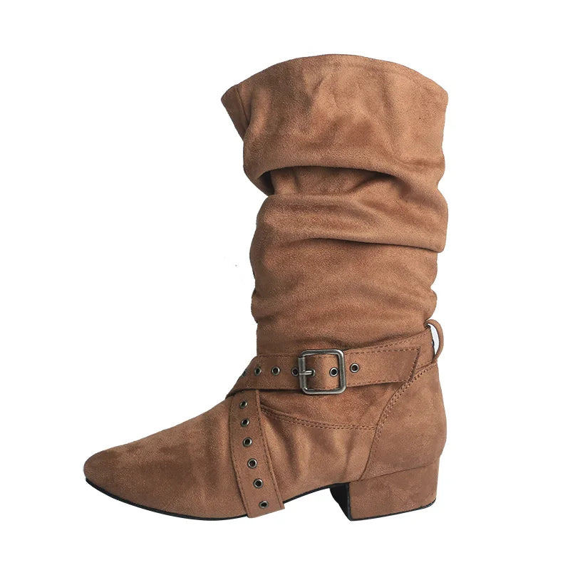 Wedopus Women’s Customized Western Dance Boots – Black Cowboy Heel Boots with Suede Sole for Urban & Ballroom Dancing