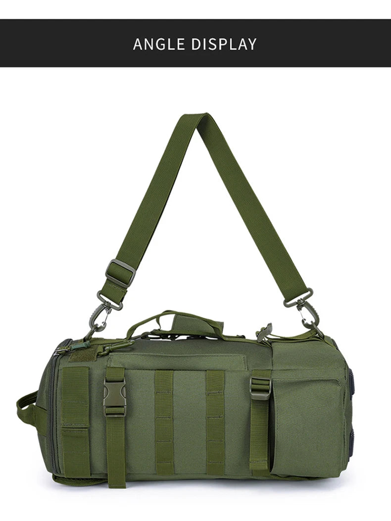 Tactical Fishing Backpack – Multifunctional Tackle Bag with Rod Holders, Molle Storage for Fishing, Camping & Hiking