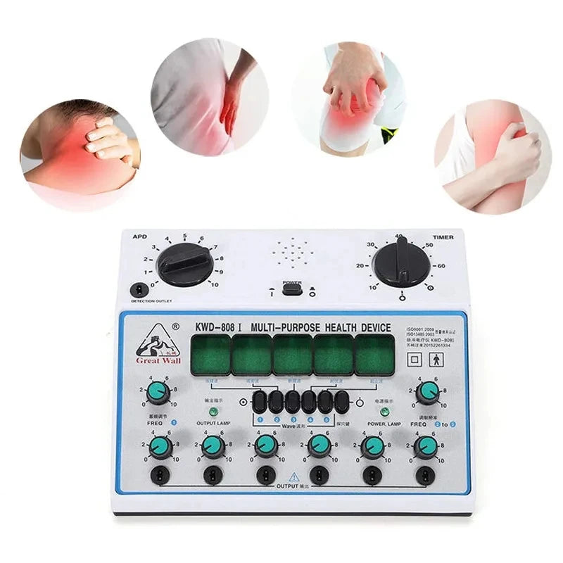 Electro Acupuncture Stimulator KWD808-I – Nerve & Muscle Therapy, 6 Waveforms, 6 Output EMS Massager