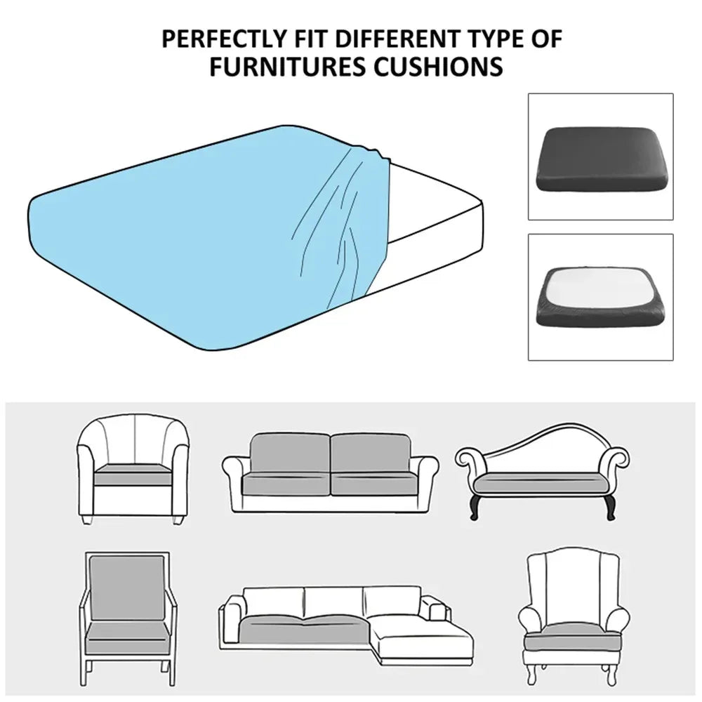 Elastic Jacquard Sofa Cover – Solid Grey Washable Seat Cushion Slipcover Furniture Protector for Sectional Living Room Sofa