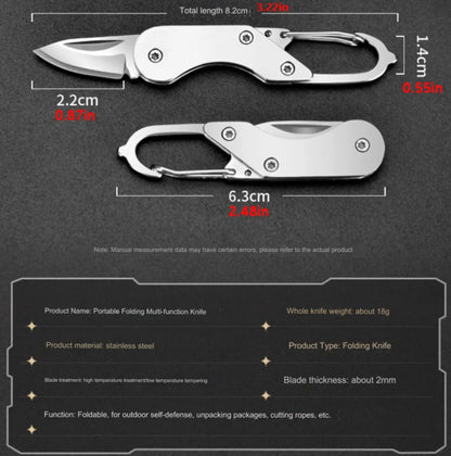 Stainless Steel Mini Folding Knife Keychain – Portable EDC Pocket Multitool for Camping & Outdoor Use
