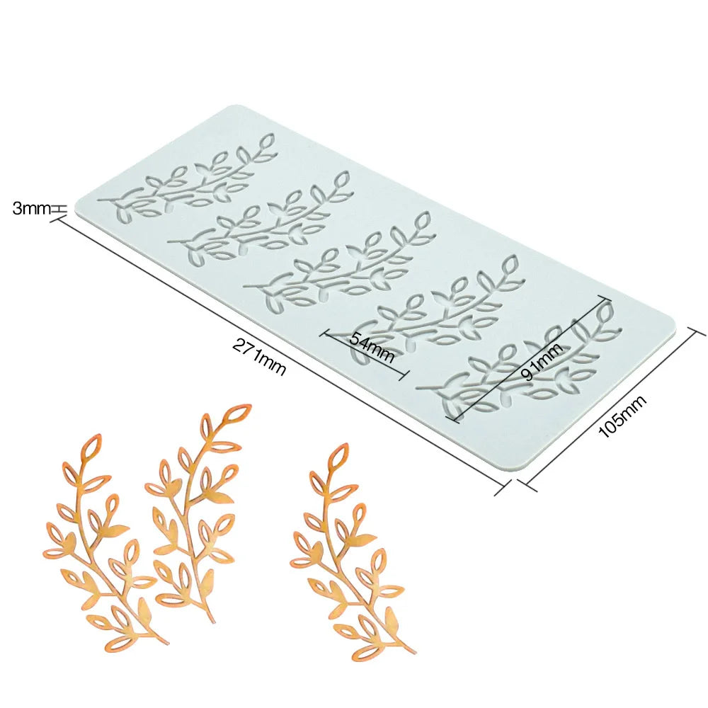 Various Leaves & Geometric Flower Silicone Cake Lace Mold — Cake Decorating Border Tool for Baking