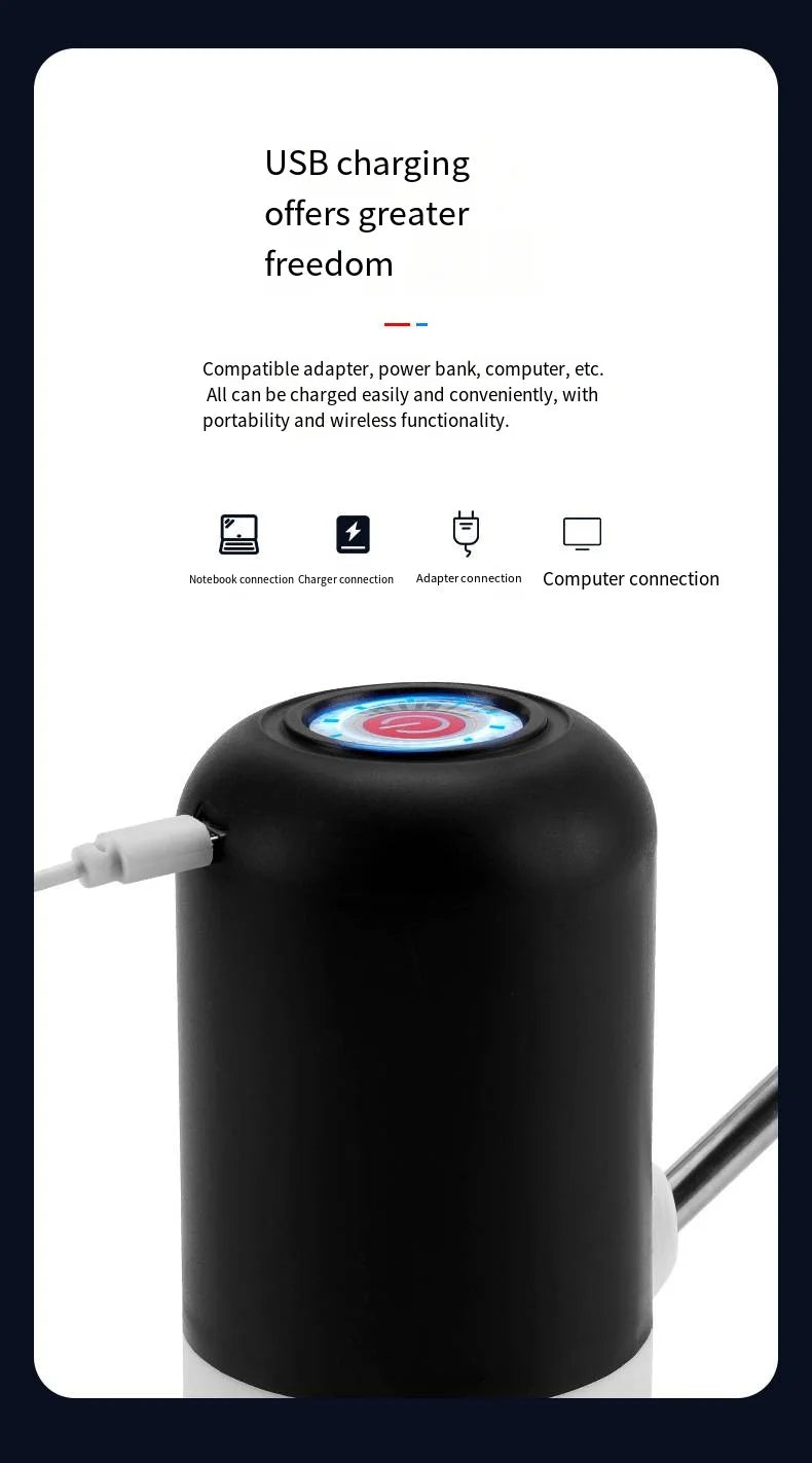 Portable Electric Water Pump - Large Battery Capacity Rechargeable Pump with One-Touch Easy Operation