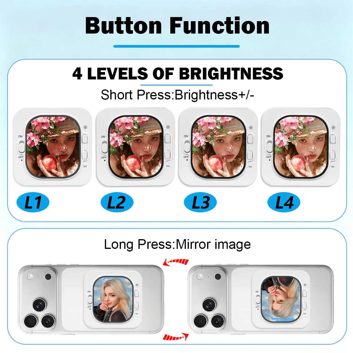 Phone Vlog Selfie Monitor - Rear Camera Screen Holder Clip Mount for iPhone Live Streaming