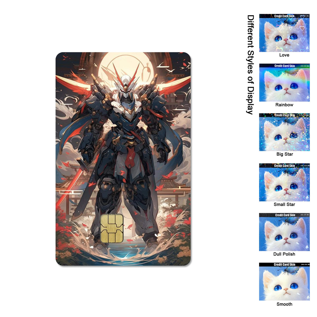 Gundam RX-78-2 & ZGMF-X19A Card Stickers - 2.5D HD Matte Waterproof PVC Skins for Credit and Debit Cards