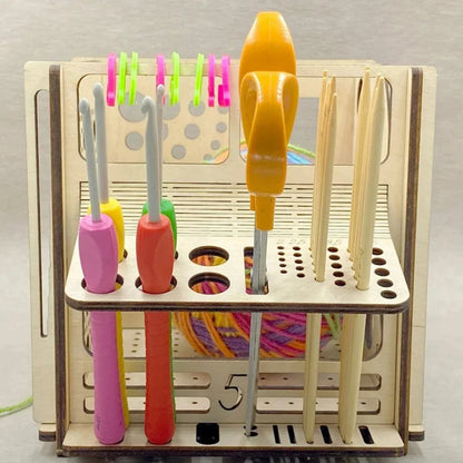 DIY All-in-One Wooden Yarn Bowl – Crochet Organizer & Knitting Storage Dispenser, Ideal for Yarn and Thread
