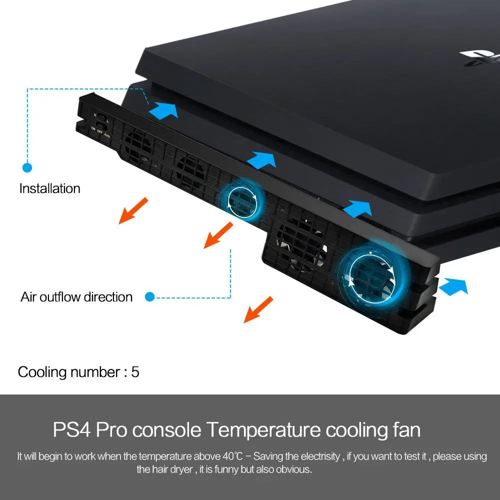 PS4 Pro & Slim Cooling Fan Stand – Game Console Cooler Base Support Holder Accessory for PlayStation 4 System