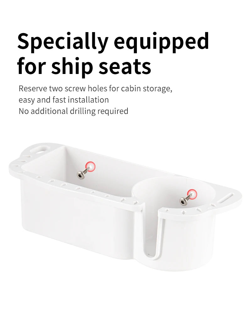 Marine Storage Caddy Box – Universal Boat Cup Holder, Phone & Drink Organizer for Yacht, Pontoon, & Fishing Cabin