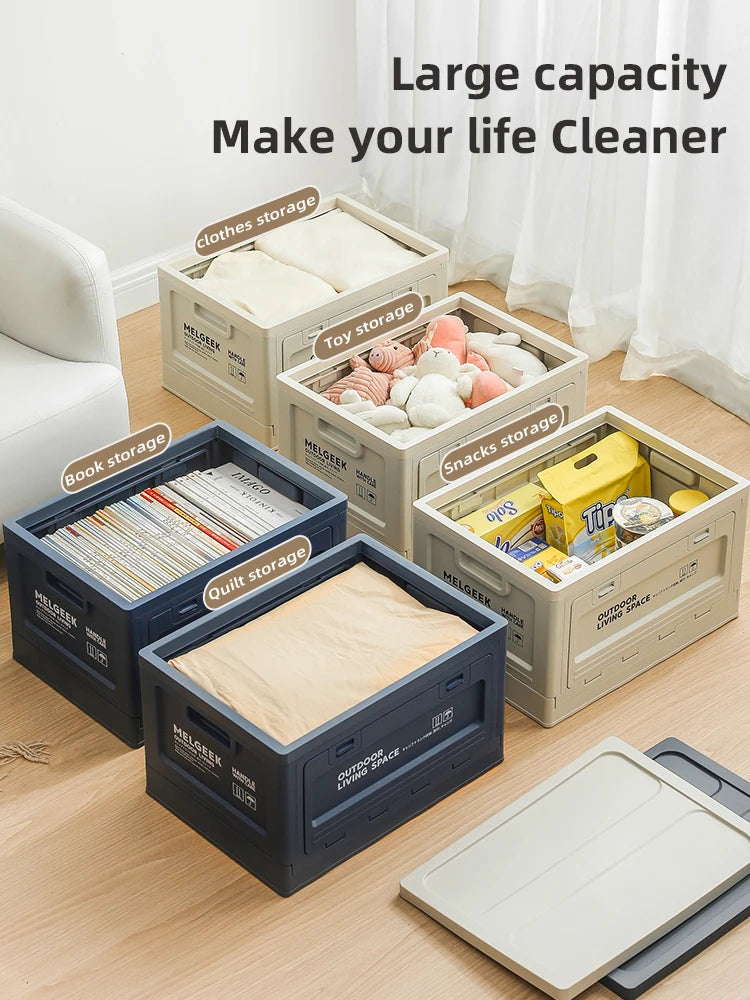 Foldable Household Storage Box: Organize Clothes, Quilts, Toys, and More - Stylish Living Room Storage Basket