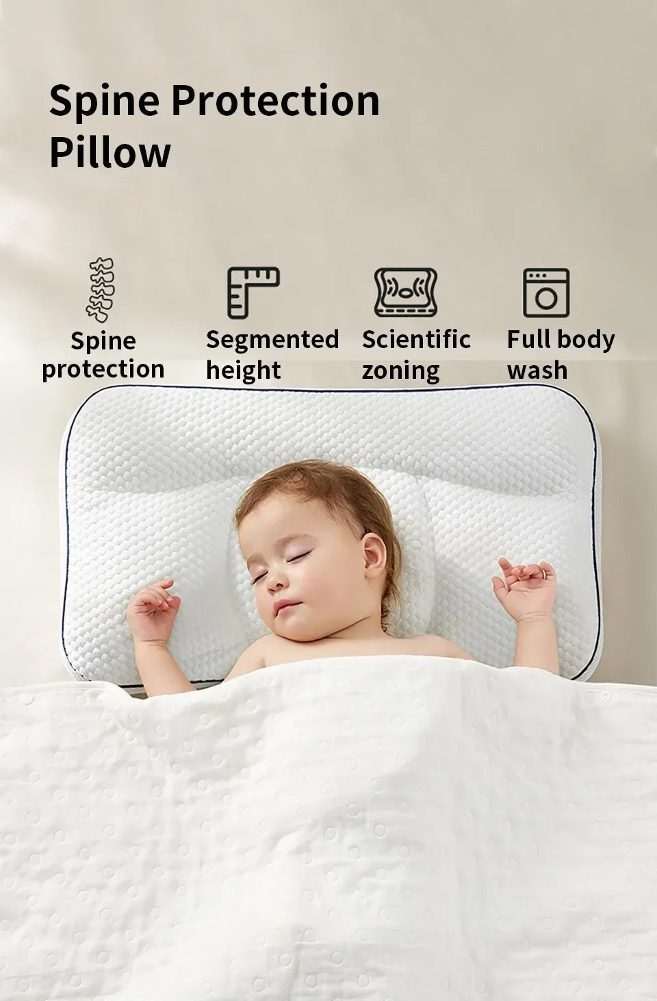 Baby Pillow for Newborns – Nursing Neck Support Cushion, Infant Sleep Pillow & Bedding Accessory for Moms and Kids