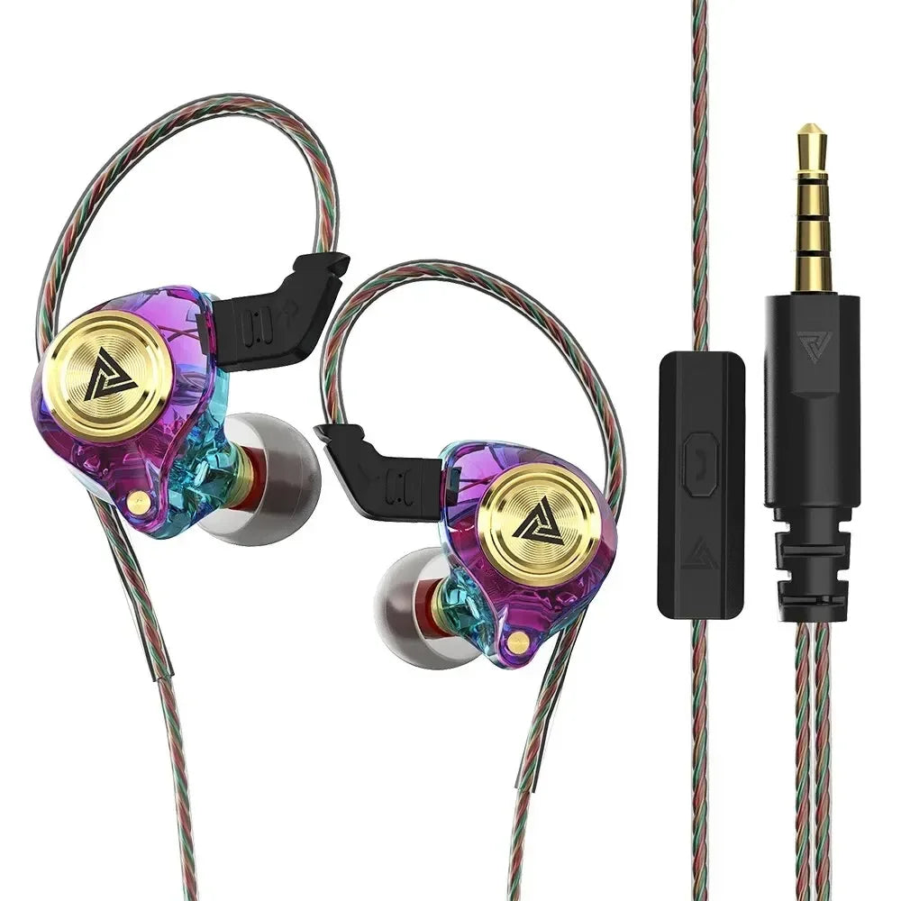QKZ AK3 Wired Earphones - HiFi Bass Headphones with Microphone for Gaming, Sports & Music