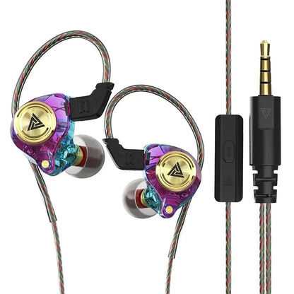 QKZ AK3 Wired Earphones - HiFi Bass Headphones with Microphone for Gaming, Sports & Music