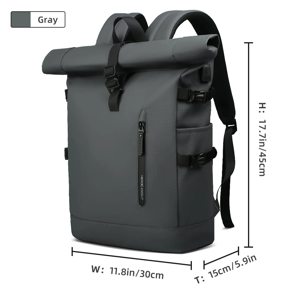 HK Expandable Travel Backpack for Men – Large Capacity Waterproof 15.6” Laptop Bag, Hiking Rucksack & Cycling Daypack with USB Port